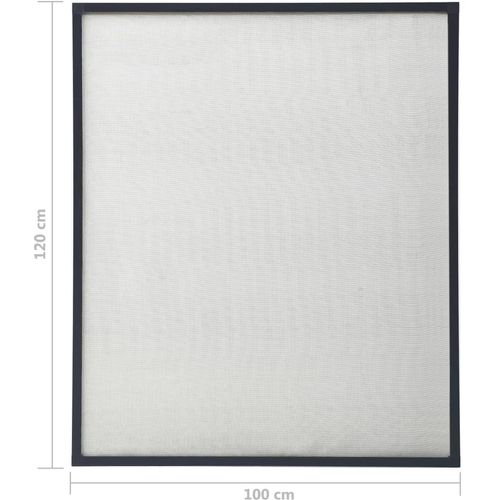 Zaslon protiv insekata za prozore antracit 100 x 120 cm slika 6