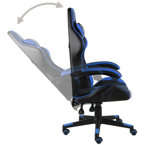Igraća stolica od umjetne kože crno-plava slika 3
