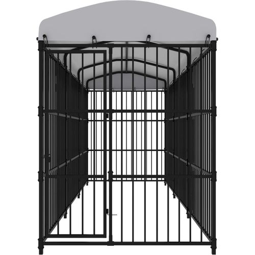 Vanjski kavez za pse s krovom 450 x 150 x 210 cm slika 2