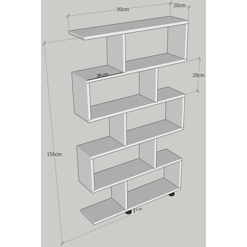 Elif - White White Bookshelf slika 4