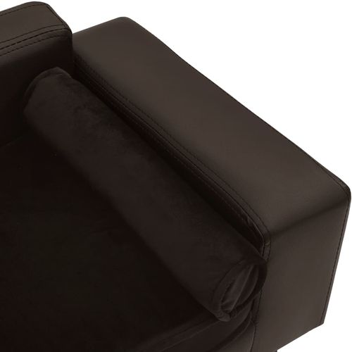 Sofa za pse smeđa 81 x 43 x 31 cm od pliša i umjetne kože slika 62