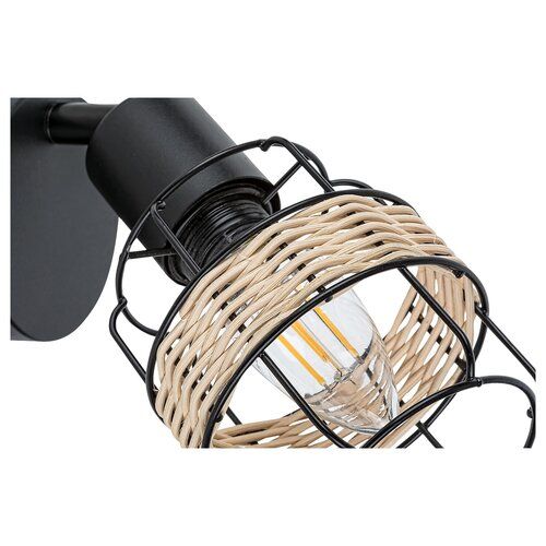 Rabalux Indiana, metal zidna lampa, sa natural waven decor E14 slika 3