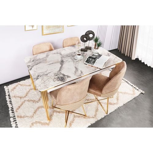 Damla 1102 Gold
White Extendable Dining Table slika 1