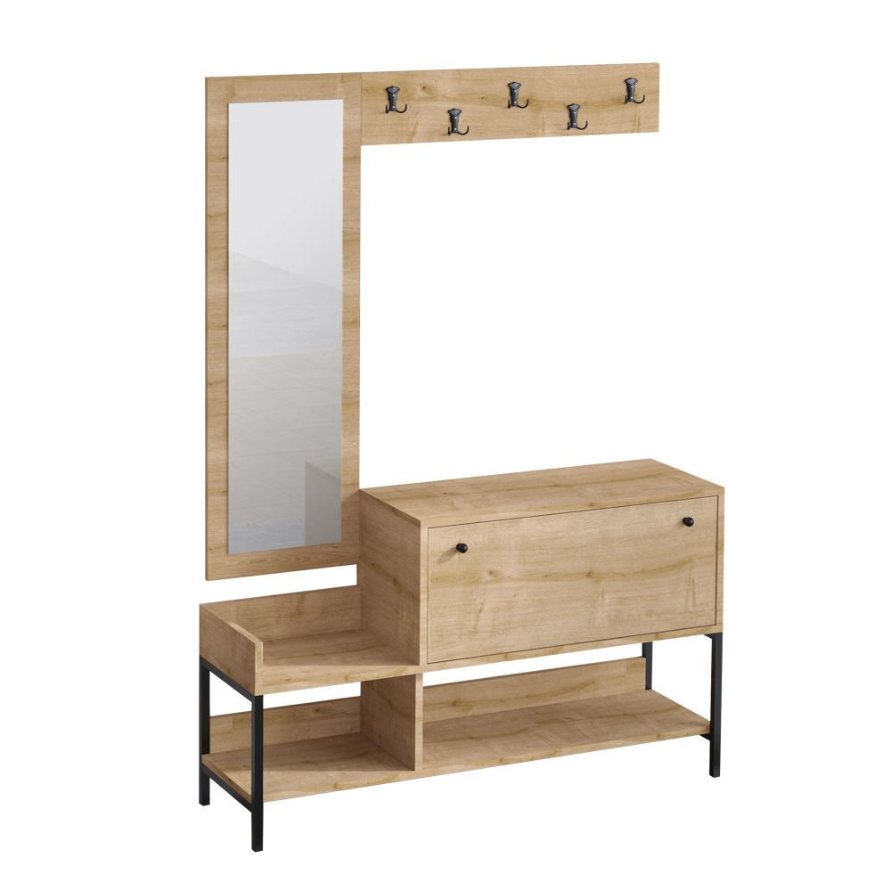 Ormarić za cipele Nonso - Sapphire Oak sa ogledalom slika 4
