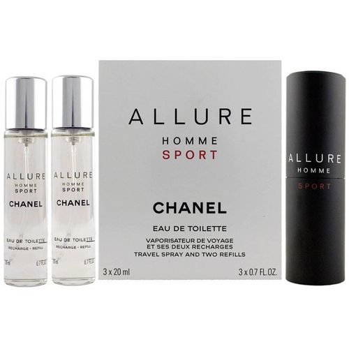 Chanel Allure Homme Sport EDT Refillable 20 ml + EDT Refill 2 x 20 ml (man) slika 1