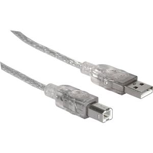 Manhattan USB kabel USB 2.0 USB-A utikač, USB-B utikač 3.00 m srebrna  340458