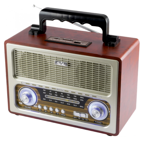 SAL Retro radio + BT bežični zvučnik, 4in1, FM, MP3, AUX - RRT 3B slika 1