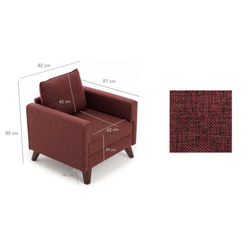 Bella Armchair - Claret Red Claret Red 1-Seat Sofa slika 9