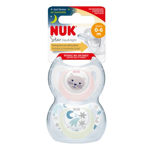 NUK duda varalica - silikon Star Day &amp; Night 0-6 m, 2/1 10730692 slika 2