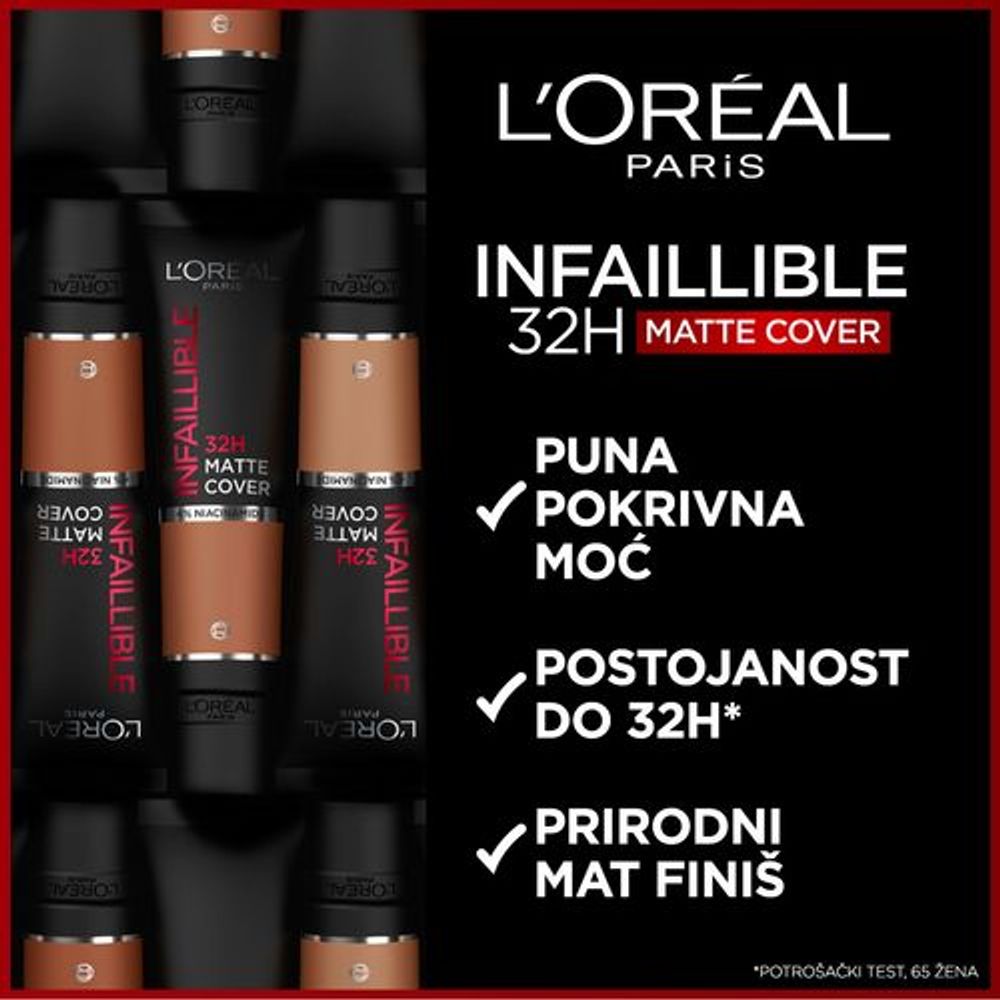 L'Oreal Paris Infaillible 32H Matte Cover Tečni puder 155  slika 4