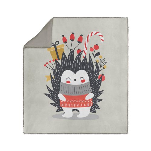 Deka 130x160 Throw Hedgehog Winter slika 1