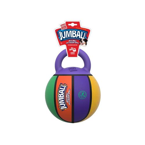 GiGwi Jumball lopta sa gumenom ručkom Basket šarena slika 1