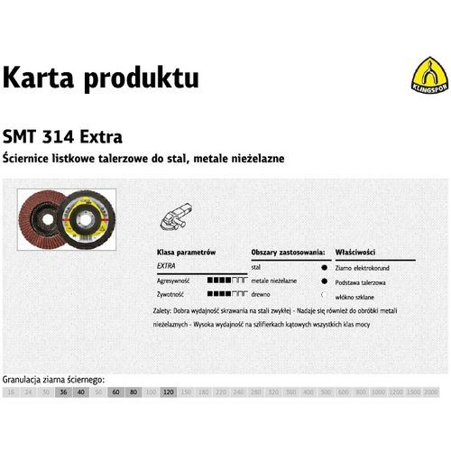 Klingspor konveksni lamelirani brusni disk SMT314 Extra 125mm, zrnatost 60 slika 1
