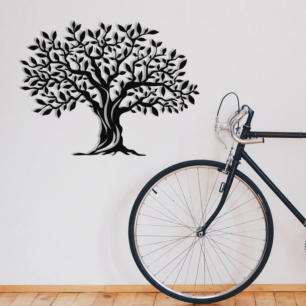 Decorative metal wall accessory Yaprak Dokumu - M0111, colour: black slika 2