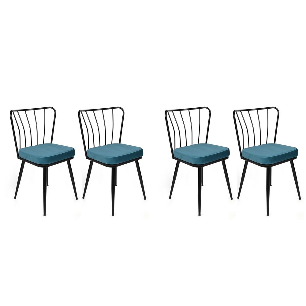Yıldız-952 V4 Plavi Crni Set Stolica (4 Komada) slika 1