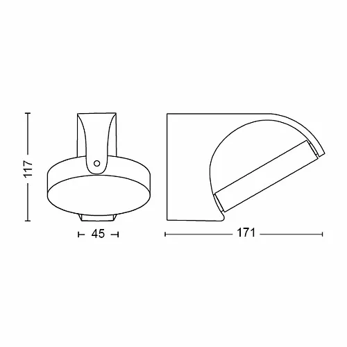 Philips mimoza zidna spoljasnja svetiljka antracit 1x6w 2700 k,929003262301 slika 4