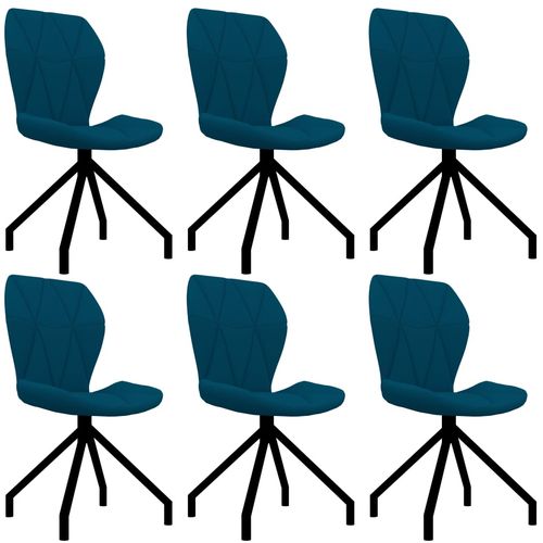 Blagovaonske stolice od umjetne kože 6 kom plave slika 1