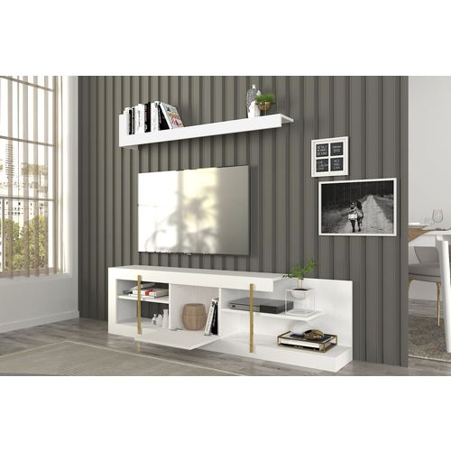 Woody Fashion TV jedinica, Bijela boja, Cascade - White slika 3