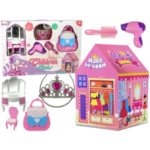 Princess Tent for Kids Beauty Salon Pink Accessories Crown