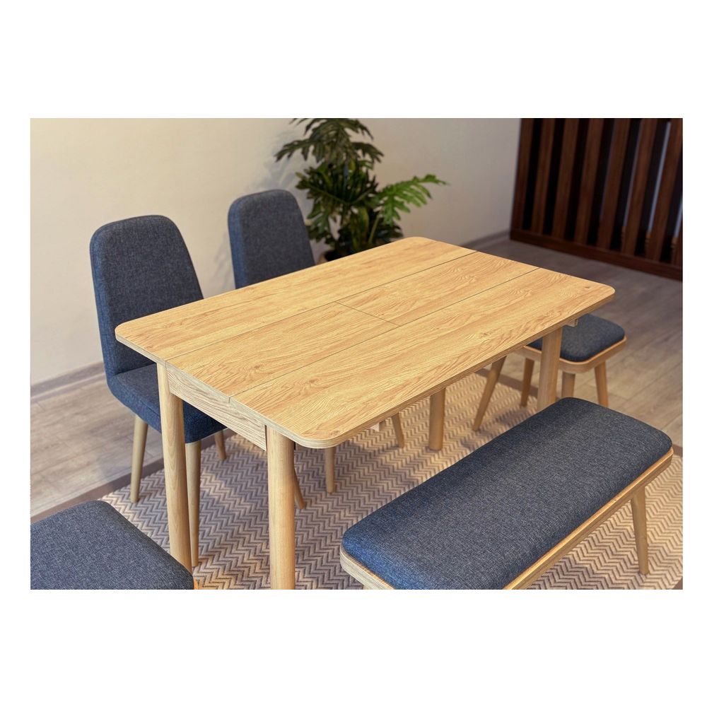 Vina Mini 03 1048 - Set Ekstenzibilnog Stola i Stolica (6 Komada) u Tamnoplavoj Hrasti slika 6