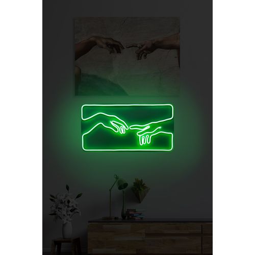 Wallity Ukrasna plastična LED rasvjeta, Creation of Adam - Green slika 1