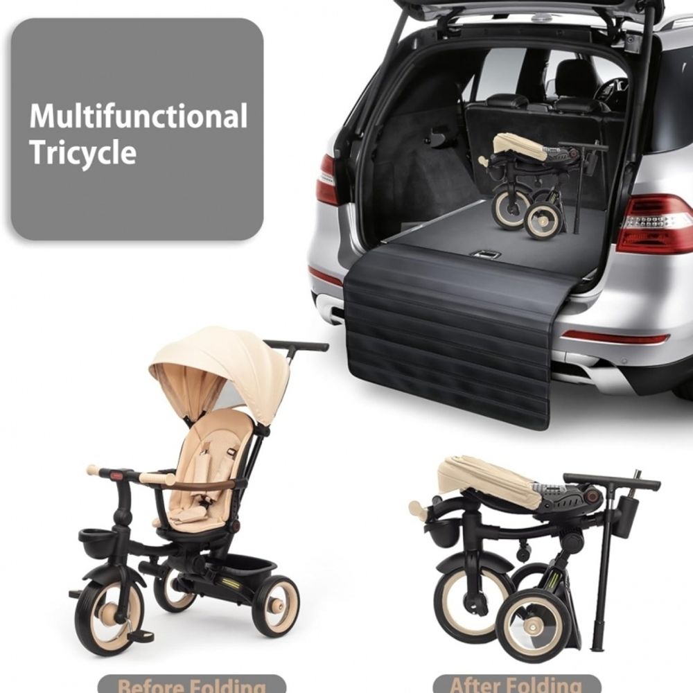 Kidilo Sklopivi tricikl sa rotirajućim sjedištem 3123, Beige slika 3
