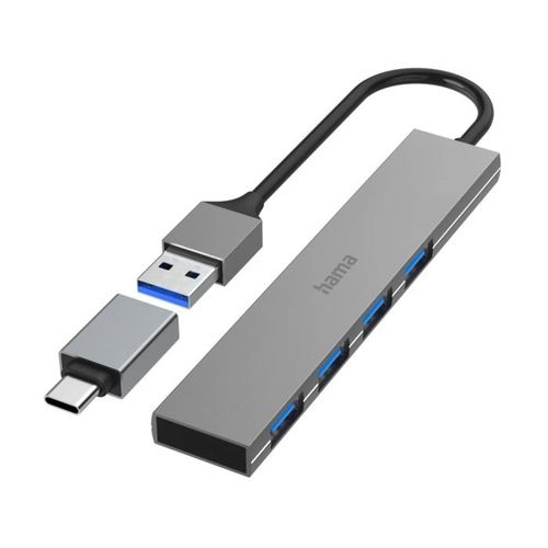 USB Hub 4 porta, USB 3.2, 5 Gbit/s+ USB-C adapter  ultra tanak slika 1