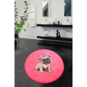 Colourful Cotton Prostirka kupaonska Pink Pug Djt (100 cm)