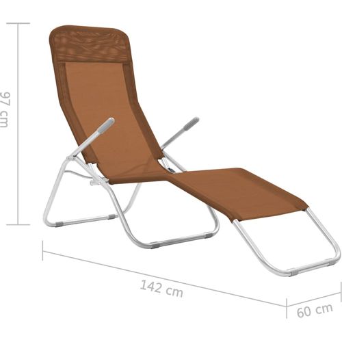 Sklopive ležaljke za sunčanje od tekstilena 2 kom smeđe slika 8