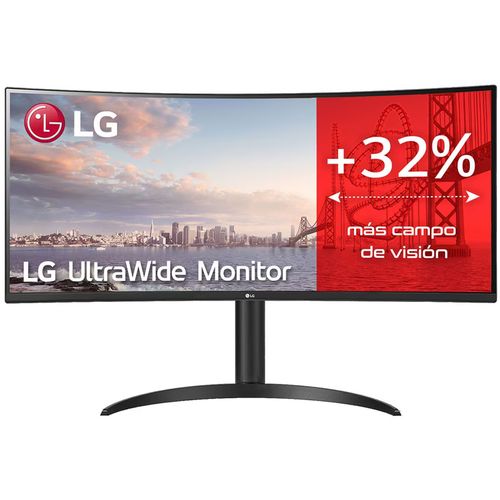 LG 34WP75CP-B 34” Curved UltraWide VA QHD 3440x1440@160Hz, 21:9, 3000:1, 5ms, 300 cd/m², 178º/178º, HDR10, AMD FreeSync Premium, 1 USB-C, 1 DP, 2 HDMI, 2 USB Downstream Port 3.0, 7Wx2, VESA 100x100mm, Height, Tilt, Black, 3yw slika 1