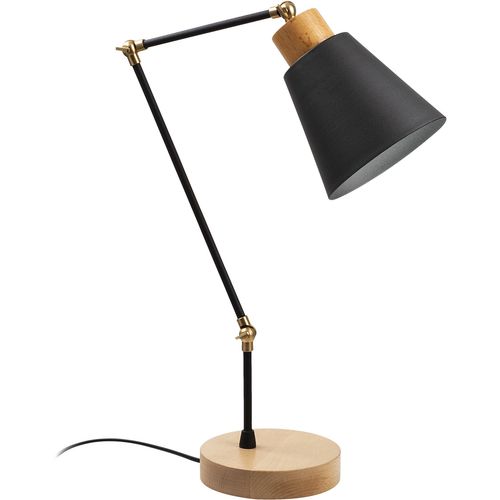 Opviq Stolna lampa MANAGVATI crna, drvo-metal, 14 cm, visina 52 cm, duljina kabla 200 cm, E27 40 W, Manavgat - N-590 slika 1