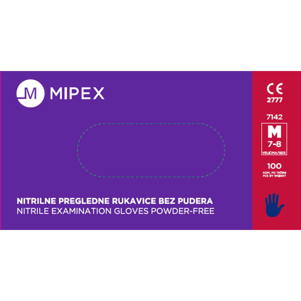 Mipex Nitrilne rukavice plave Medium 100kom slika 1