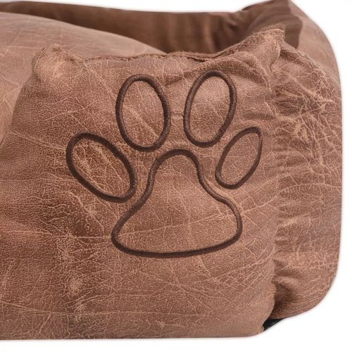 Krevet za pse s jastukom PU umjetna koža veličina L Bež slika 9