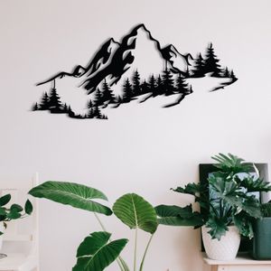 Dekorativni Metalni Zidni Ukras Mountain 3 Black