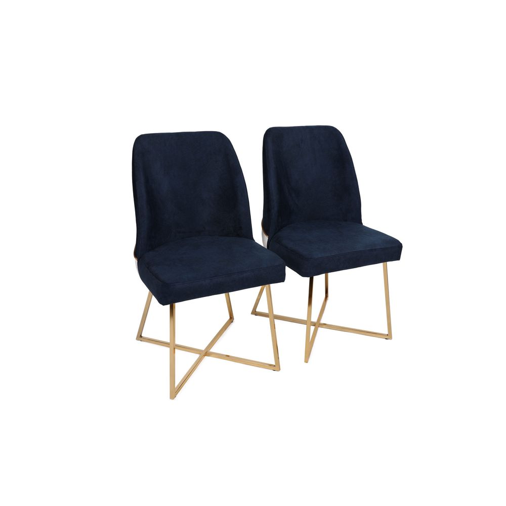 Madrid 908 V2 Gold - Set Stolica u Tamnoplavoj Boji (2 Komada) slika 1