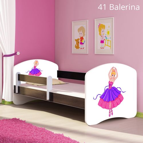 Dječji krevet ACMA s motivom, bočna wenge 160x80 cm - 41 Balerina slika 1