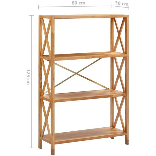 Police s 4 razine 80 x 30 x 125 cm od masivne hrastovine slika 6