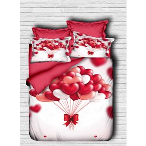 Set posteljine za jednu osobu - Crvena/Bijela/Roza 102