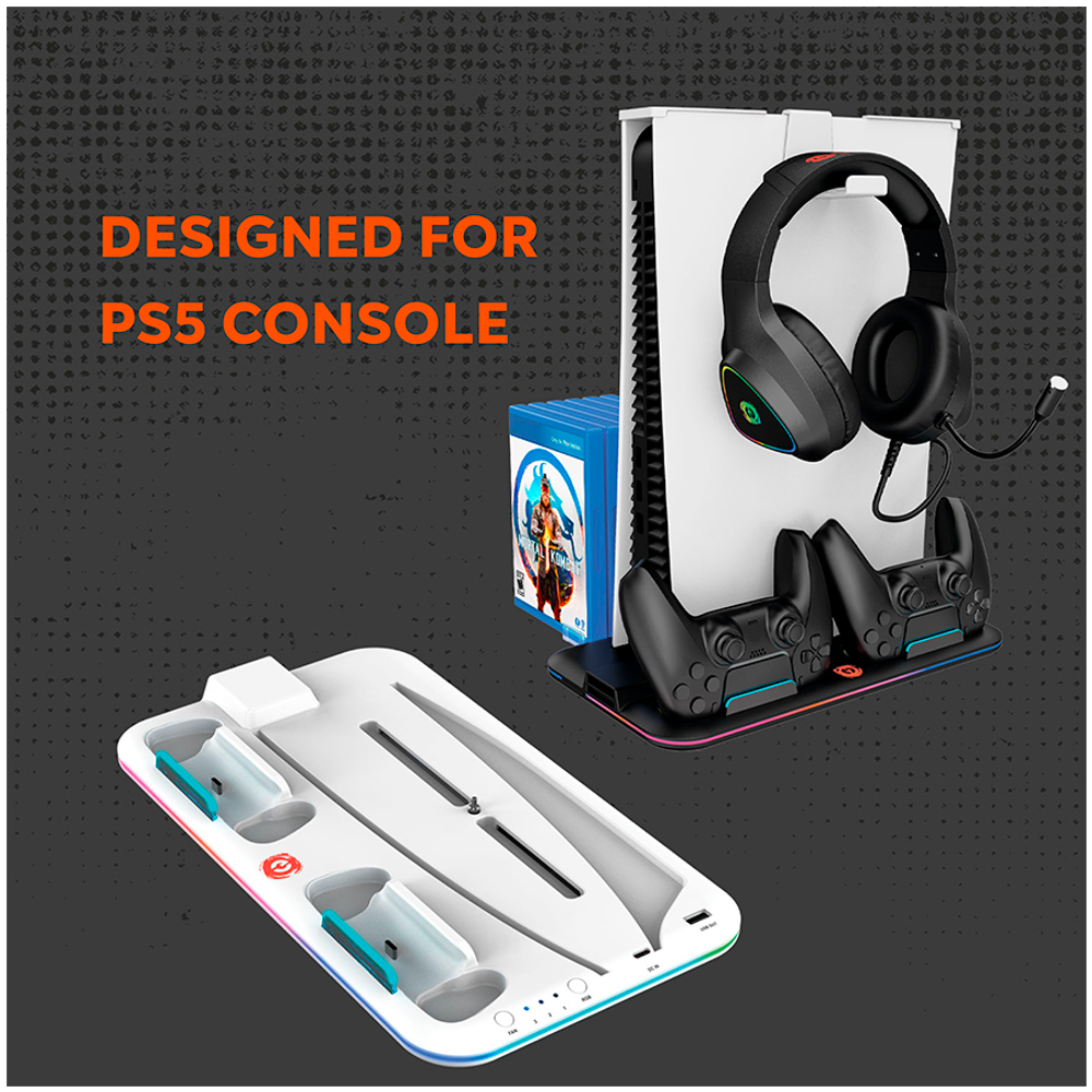 CANYON CS-5: Multifunkcionalni Stalak za Hlađenje i Punjenje za PS5, Crni slika 6