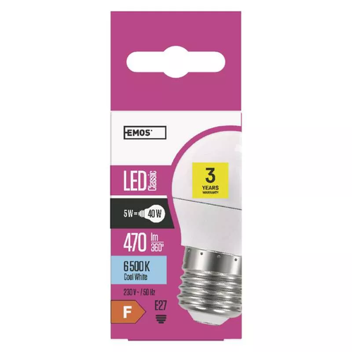 LED SIJALICA EMOS CLASSIC MINI GLOBE 5W E27 CW ZQ1122 slika 1