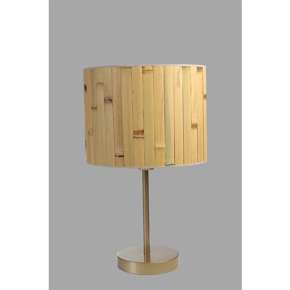 Bambu 02 Abajurlu Masa Lambası Eskitme Oak Gold slika 4