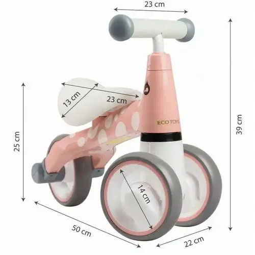 Ecotoys balans bicikl Flamingo, roza slika 7