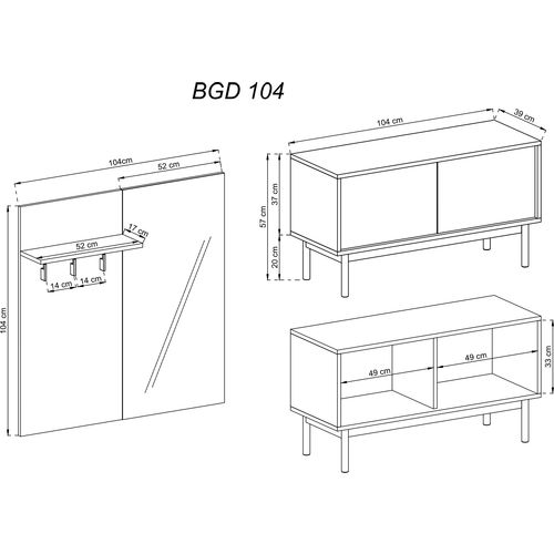 Garderoba BASIC BGD104 slika 2