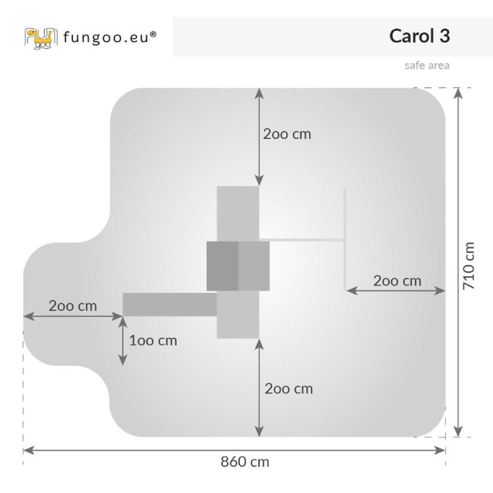 Fungoo Set CAROL 3 Sivo-bijeli - Drveno dječije igralište slika 4