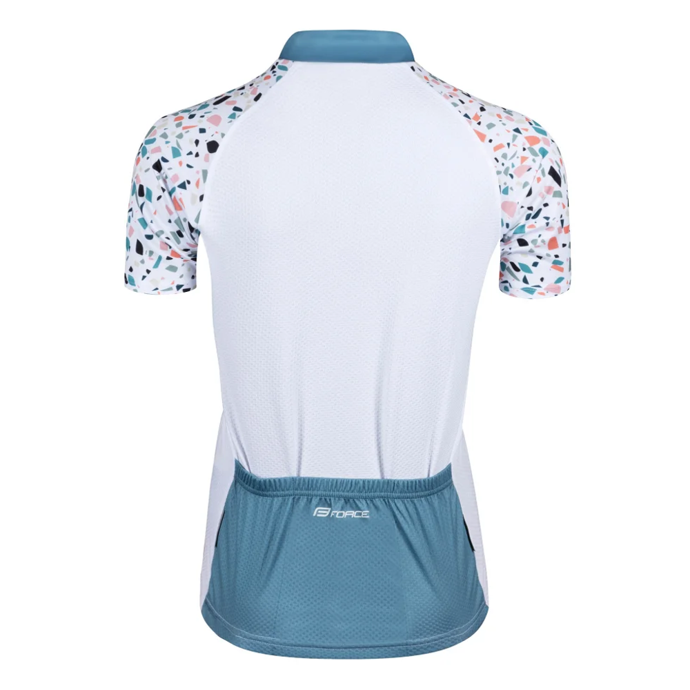 Force Majica za biciklizam Rock White/Turquise slika 2