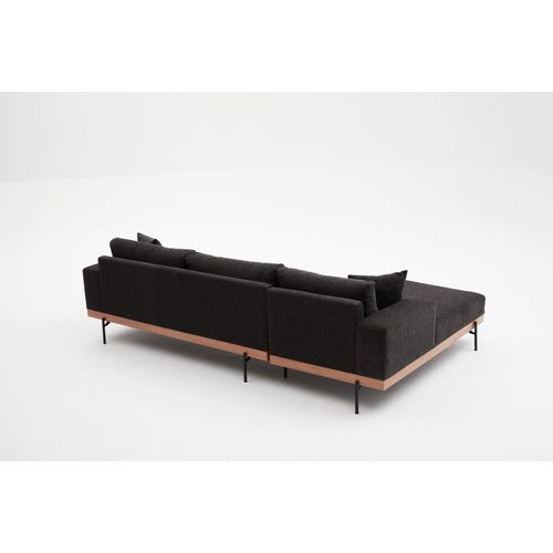 Atelier Del Sofa Kutna garnitura, Antracit Crno, Liva Left - Anthracite, Copper slika 12