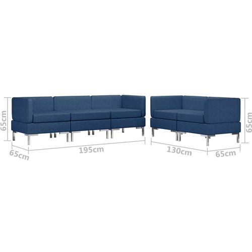 5-dijelni set sofa od tkanine plavi slika 8