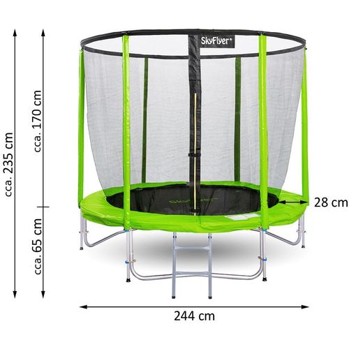 Trampolin SKYFLYER 244 cm - zeleni slika 4