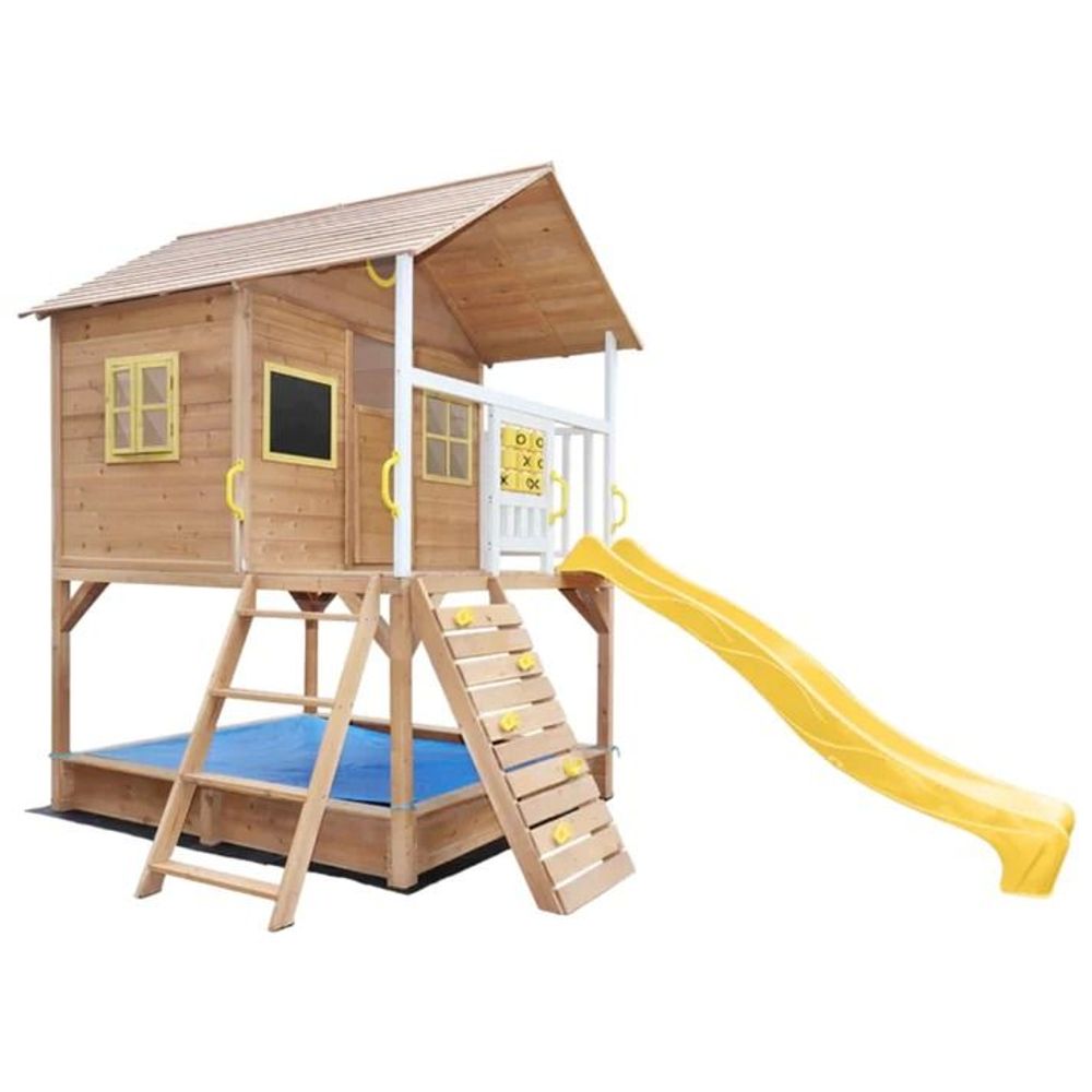 Kinder Home Drvena kućica za djecu sa pješčanikom i toboganom slika 4