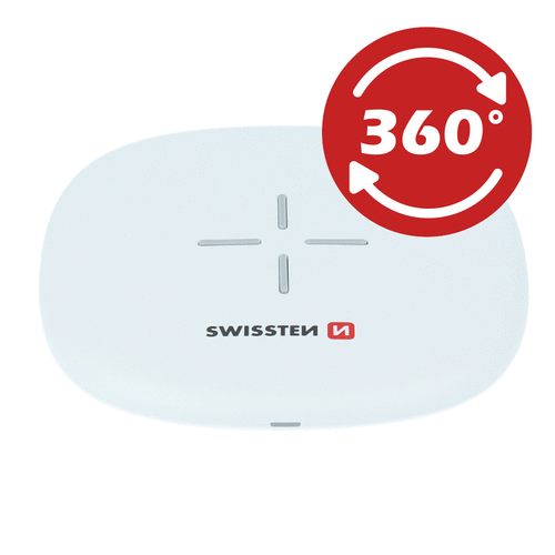 Swissten wireless punjač 10W + kabl USB-A/USB-C 1.5m bela slika 1